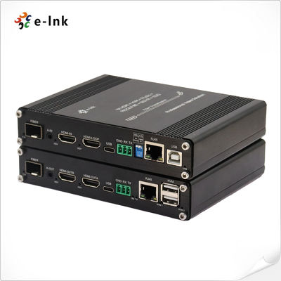 মাল্টিফাংশনাল 4K 60Hz HDMI KVM ফাইবার এক্সটেন্ডার উইথ 10/100M ইথারনেট ও RS232 / RS485 ও IR