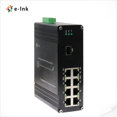 1x10G SFP+ ফাইবার পোর্ট + 8 x 10/100/1000M ইথারনেট RJ45 পোর্ট সহ LED স্ক্রিন ফাইবার রূপান্তরকারী