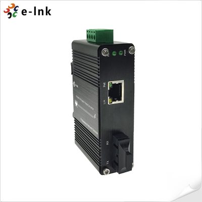 মিনি ইন্ডাস্ট্রিয়াল 1000BASE-X থেকে 10/100/1000BASE-T 60W PoE+ মিডিয়া কনভার্টার