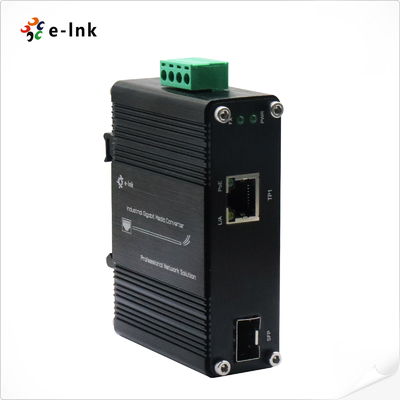 মিনি ইন্ডাস্ট্রিয়াল 100/1000BASE-X SFP থেকে 10/100/1000BASE-T 30W PoE+ মিডিয়া কনভার্টার