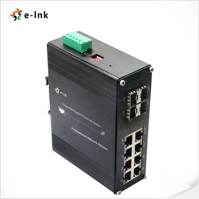ইন্ডাস্ট্রিয়াল L2+ 8-পোর্ট 10/100/1000T + 4-পোর্ট 1000X SFP ম্যানেজড ইথারনেট সুইচ