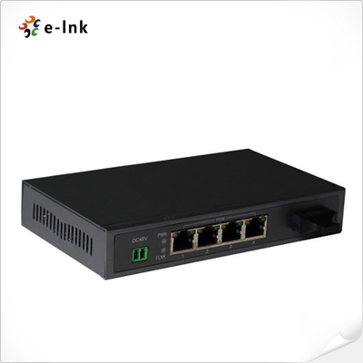 10/100/1000Mbps PoE-PSE ফাইবার টু কপার ইথারনেট সুইচঃ 1 SFP + 4 PoE