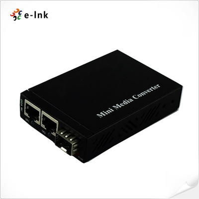 মিনি 2x 10/100/1000Base-T RJ45 থেকে 1x 1000Base-X SFP স্লট গিগাবিট ইথারনেট মিডিয়া কনভার্টার