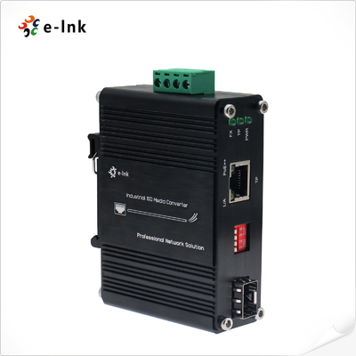 মিনি ইন্ডাস্ট্রিয়াল 10G/5G/2.5G/1G/100M 802.3bt থেকে 10GBASE-X SFP+ মিডিয়া কনভার্টার