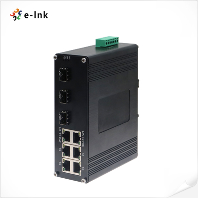 ইন্ডাস্ট্রিয়াল 6-পোর্ট 10/100T 802.3af/at PoE + 3-পোর্ট 100BASE-FX ইথারনেট সুইচ