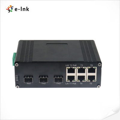 ইন্ডাস্ট্রিয়াল 6-পোর্ট 10/100T 802.3af/at PoE + 3-পোর্ট 100BASE-FX ইথারনেট সুইচ