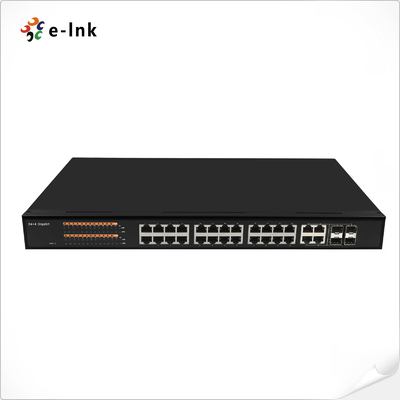 পরিচালিত 24-পোর্ট 10/100/1000T + 4-পোর্ট 100/1000 SFP কম্বো ইথারনেট সুইচ