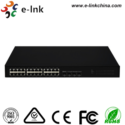 L3 ম্যানেজড 24G + 4 10G SFP+ ইথারনেট সুইচ