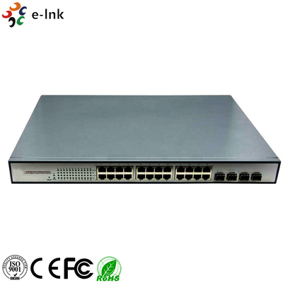10/100/1000Mbps PoE-PSE ফাইবার টু কপার ইথারনেট সুইচঃ 4 SFP + 24 PoE