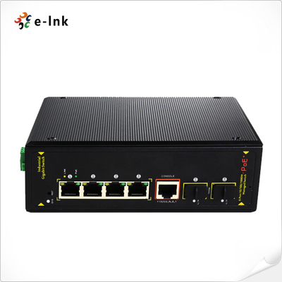 অপরিচালিত শিল্প 4-পোর্ট 10/100/1000T UPoE (60W উচ্চ শক্তি) + 2-পোর্ট 1000X SFP ইথারনেট সুইচ