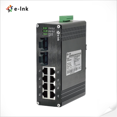 ইন্ডাস্ট্রিয়াল 8-পোর্ট 10/100BASE-T + 2-পোর্ট 100BASE-FX ইথারনেট সুইচ