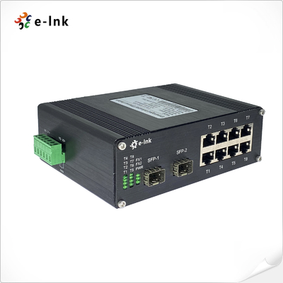 শিল্প 8-পোর্ট 10/100/1000Base-T + 2-পোর্ট 1000BASE-X ইথারনেট সুইচ