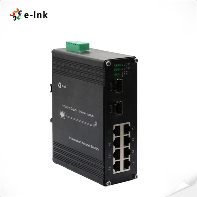 শিল্প 8-পোর্ট 10/100/1000T 802.3bt PoE + 2-পোর্ট 100/1000BASE-X ইথারনেট সুইচ 802.3x ফ্লো কন্ট্রোল সমর্থন করে