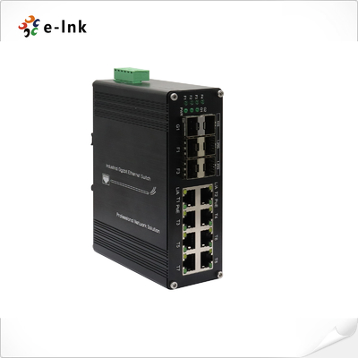 শিল্প 8-পোর্ট 10/100/1000T + 4-পোর্ট 1G SFP + 2-পোর্ট 10G SFP+ ইথারনেট সুইচ