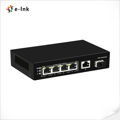 4-পোর্ট 10/100/1000BASE-T PoE এবং 1-পোর্ট গিগাবিট টিপি/এসএফপি আপলিংক ইথারনেট সুইচ