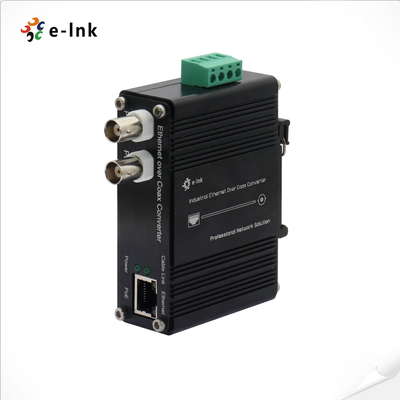 DIN-রেল ইন্ডাস্ট্রিয়াল 10/100Base-TX ইথারনেট ওভার কোএক্স এক্সটেন্ডার একই সময়ে পাওয়ার ওভার কোএক্স এবং পাওয়ার ওভার ইথারনেট সমর্থন করে