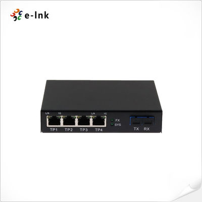 LED Screen Fiber Converter with 1x10G SC Fiber Port + 4 x 10/100/1000M Ethernet RJ45 Ports