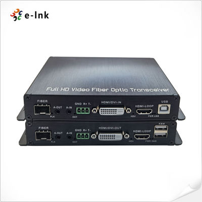 Fiber Optic Extender DVI KVM RS232 Audio GPIO 60km 1080P HDCP