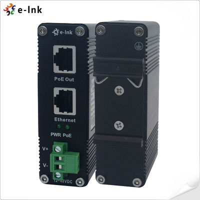 DIN রেল ইন্ডাস্ট্রিয়াল 802.3at 30W গিগাবিট PoE ইনজেক্টর অ্যাডাপ্টার 12~48V ডিসি পাওয়ার বুস্টার কারখানার দাম